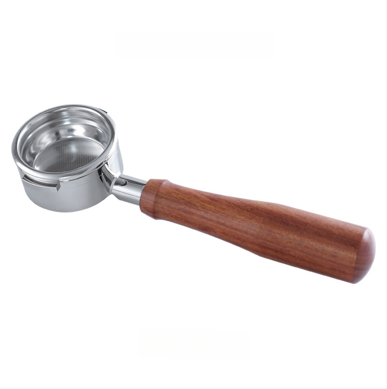 KLAM λαβή πορταφίλτρου χωρίς κάτω για μηχανές καφέ, σώμα από ανοξείδωτο χάλυβα 304, διπλό αυτί, μοντέρνο μινιμαλιστικό στυλ