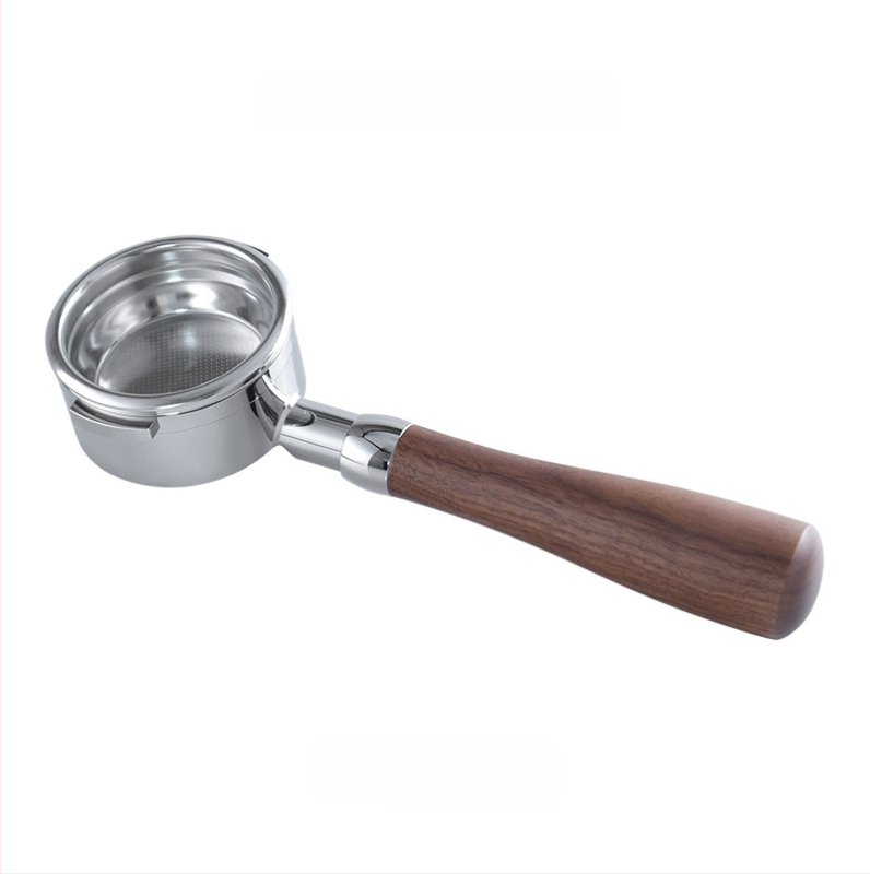 KLAM λαβή πορταφίλτρου χωρίς κάτω για μηχανές καφέ, σώμα από ανοξείδωτο χάλυβα 304, διπλό αυτί, μοντέρνο μινιμαλιστικό στυλ