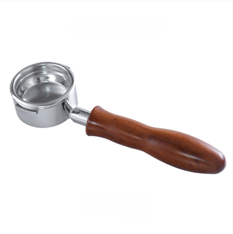 KLAM λαβή πορταφίλτρου χωρίς κάτω για μηχανές καφέ, σώμα από ανοξείδωτο χάλυβα 304, διπλό αυτί, μοντέρνο μινιμαλιστικό στυλ