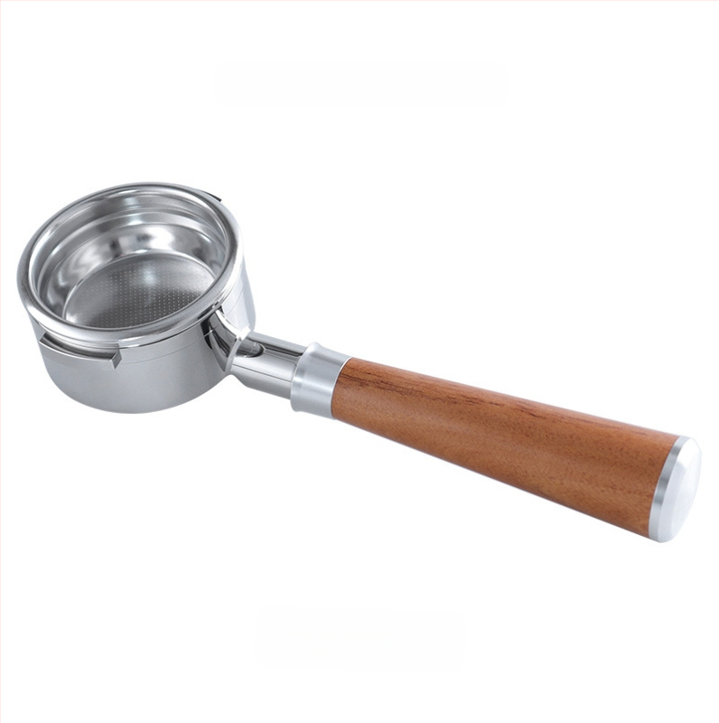 KLAM λαβή πορταφίλτρου χωρίς κάτω για μηχανές καφέ, σώμα από ανοξείδωτο χάλυβα 304, διπλό αυτί, μοντέρνο μινιμαλιστικό στυλ