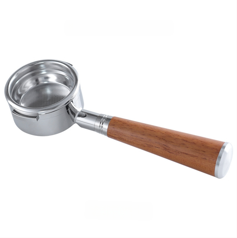 KLAM λαβή πορταφίλτρου χωρίς κάτω για μηχανές καφέ, σώμα από ανοξείδωτο χάλυβα 304, διπλό αυτί, μοντέρνο μινιμαλιστικό στυλ