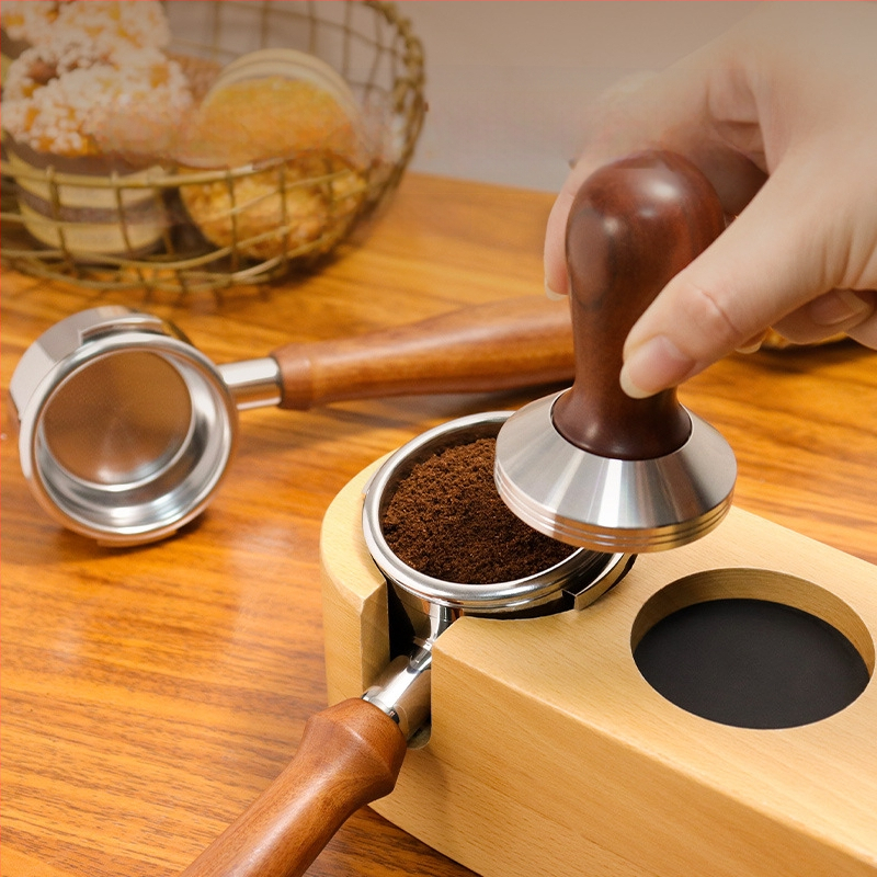 KLAM λαβή πορταφίλτρου χωρίς κάτω για μηχανές καφέ, σώμα από ανοξείδωτο χάλυβα 304, διπλό αυτί, μοντέρνο μινιμαλιστικό στυλ