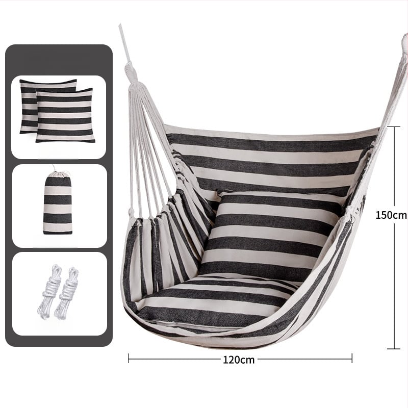 Vászon felületű függőágy, rögzítés nélkül, teherbírás 150 kg, súly 2 kg, testre szabható.