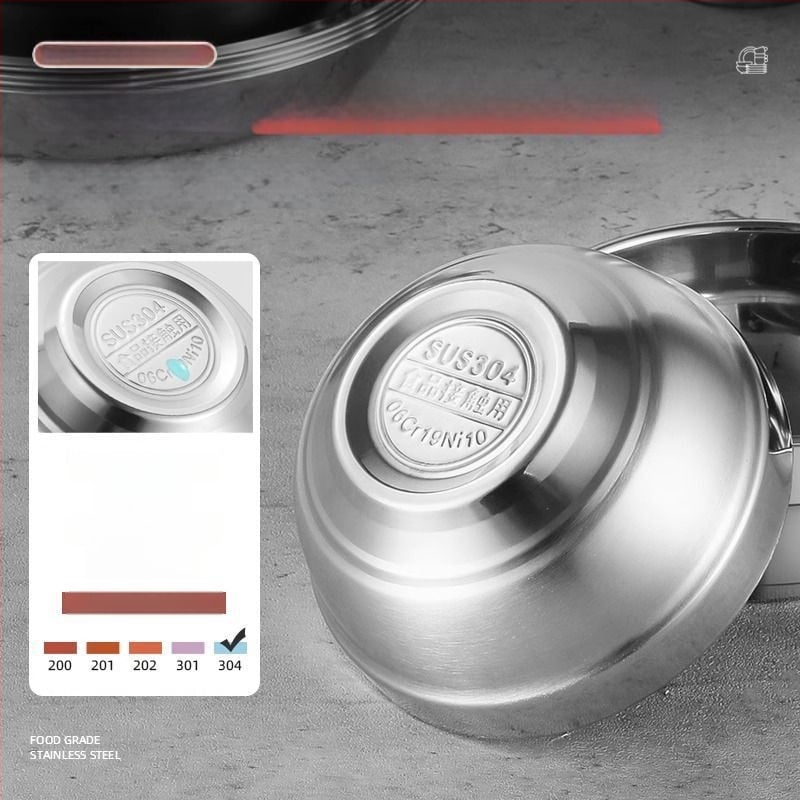 304 неръждаема стомана – комплект прибори за хранене със купи, чинии и клечки за хранене, преносим за къмпинг на открито