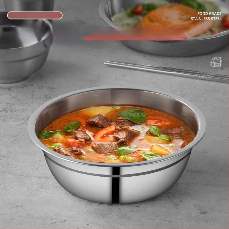 304 неръждаема стомана – комплект прибори за хранене със купи, чинии и клечки за хранене, преносим за къмпинг на открито