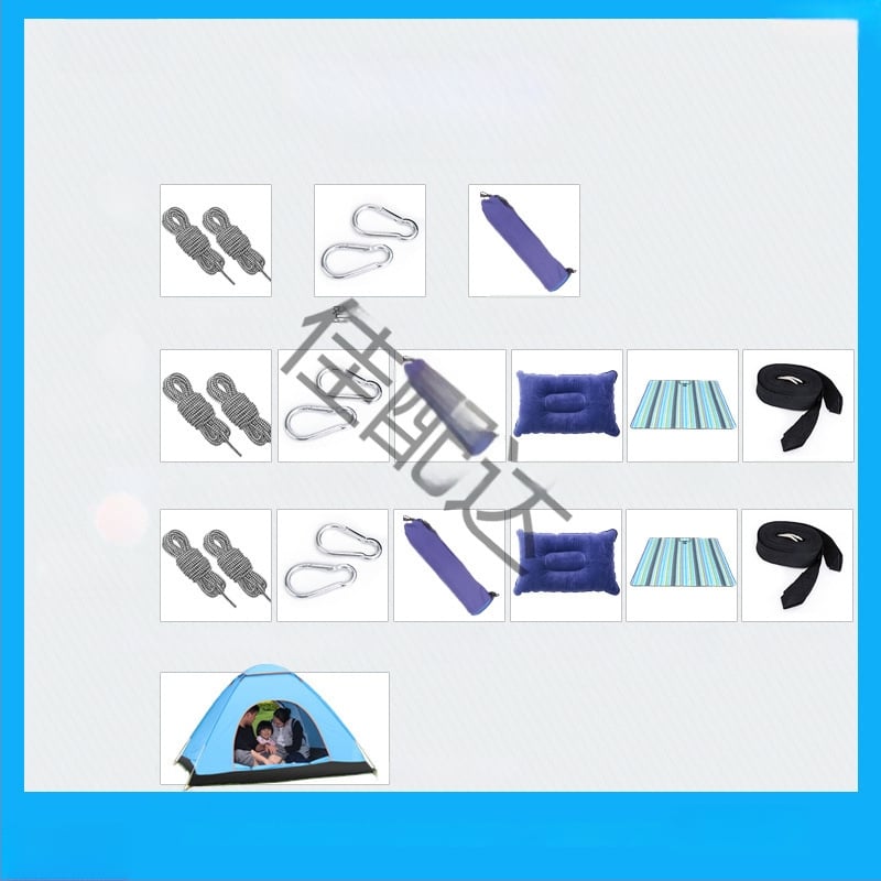 Kültéri, légáteresztő hálós függőágy kempingezéshez, tartóelem nélkül; felületi anyag: pamut/nylon zsinór.