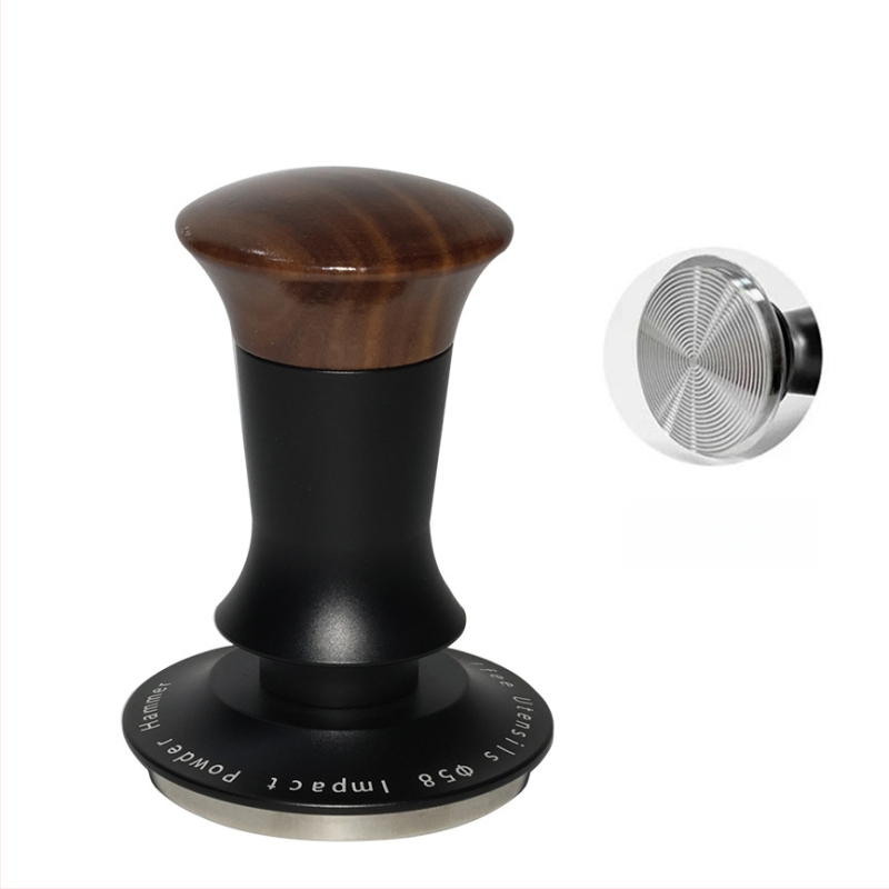 Ταμπερ καφέ για ημι-αυτοματες μηχανές εσπρέσο – καρυδιά, αλουμίνιο και ανοξείδωτο χάλυβα; σχέδιο πίεσης με υδάτινη ισορροπία