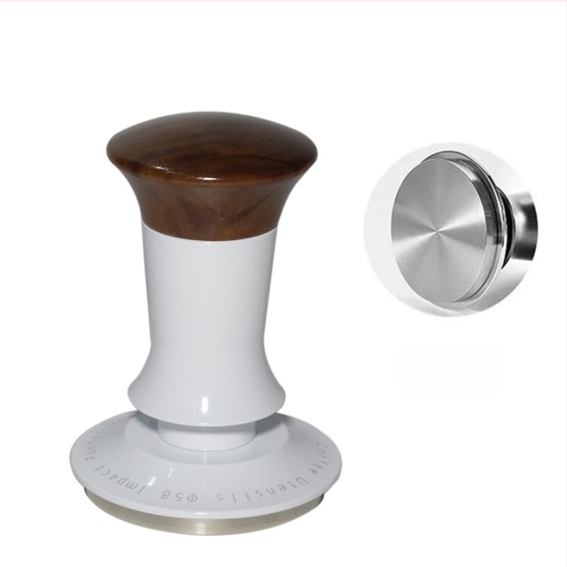 Ταμπερ καφέ για ημι-αυτοματες μηχανές εσπρέσο – καρυδιά, αλουμίνιο και ανοξείδωτο χάλυβα; σχέδιο πίεσης με υδάτινη ισορροπία