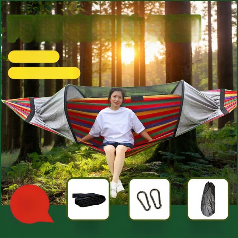 Kültéri függőágy rovarhálóval és árnyékolóval, vászon felület, terhelhetőség 600 kg, tömeg 1.7–2.7 kg, konzol nélkül, egy személy számára