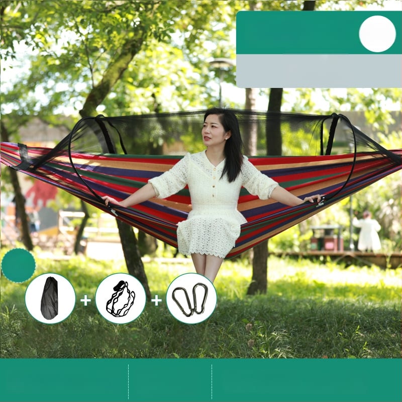 Kültéri függőágy rovarhálóval és árnyékolóval, vászon felület, terhelhetőség 600 kg, tömeg 1.7–2.7 kg, konzol nélkül, egy személy számára