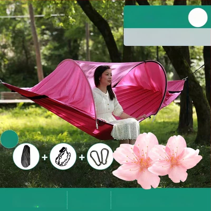 Kültéri függőágy rovarhálóval és árnyékolóval, vászon felület, terhelhetőség 600 kg, tömeg 1.7–2.7 kg, konzol nélkül, egy személy számára