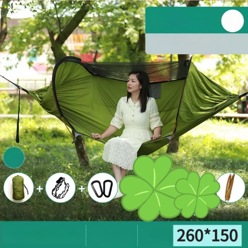 Kültéri függőágy rovarhálóval és árnyékolóval, vászon felület, terhelhetőség 600 kg, tömeg 1.7–2.7 kg, konzol nélkül, egy személy számára