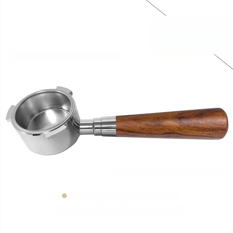 Λαβή πορτοφίλτερ χωρίς κάτω για κεφαλή E61, ανοξείδωτο ατσάλι με ξύλινο κράτημα, συμβατή με Delong, Platinum Rich και Aibao