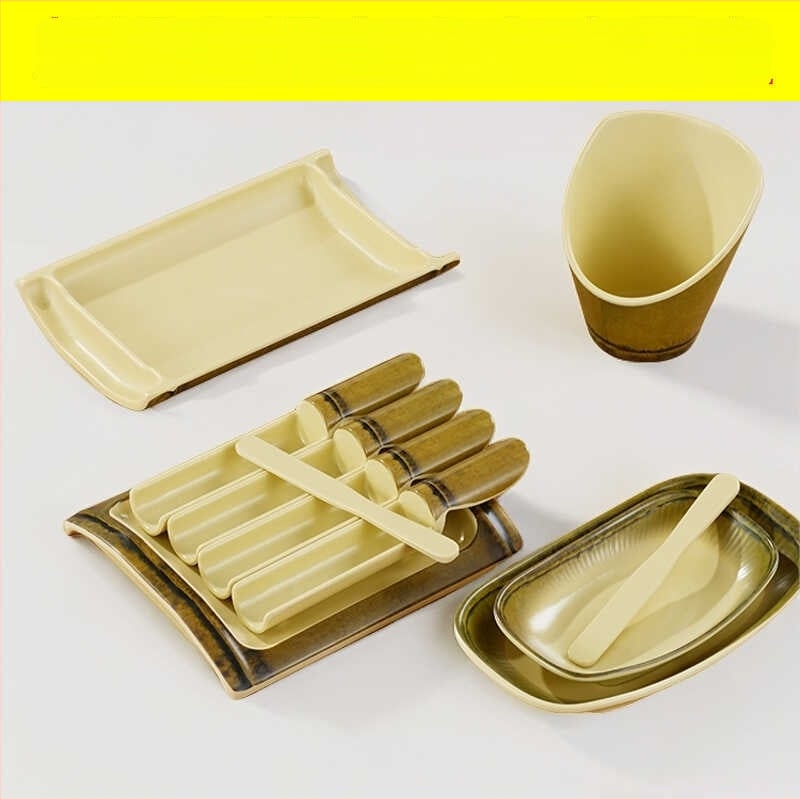 Μελαμινικός εργαλείος σχηματισμού κεφτέδων γαρίδας και ψαριού με σχεδιασμό μπαμπού σωλήνα, μη συμβατό με μικροκύματα