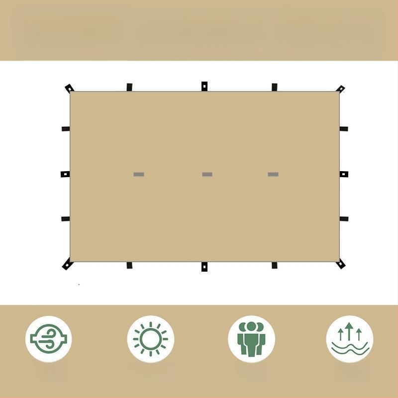 19-pontos piramisszerű kemping árnyékoló sátor (Xin ao, kód 0516, anyag: pamut, vízállóság: 3000–6000 mm, forma: négyzetes)