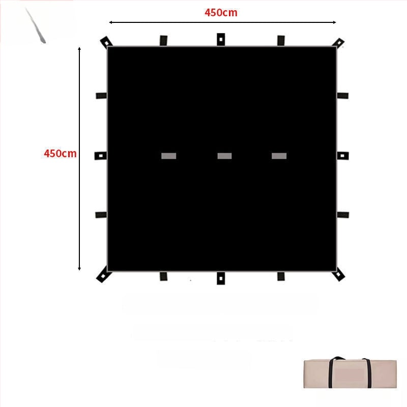 19-pontos piramisszerű kemping árnyékoló sátor (Xin ao, kód 0516, anyag: pamut, vízállóság: 3000–6000 mm, forma: négyzetes)