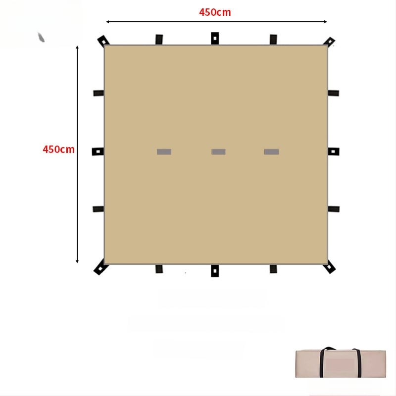 19-pontos piramisszerű kemping árnyékoló sátor (Xin ao, kód 0516, anyag: pamut, vízállóság: 3000–6000 mm, forma: négyzetes)