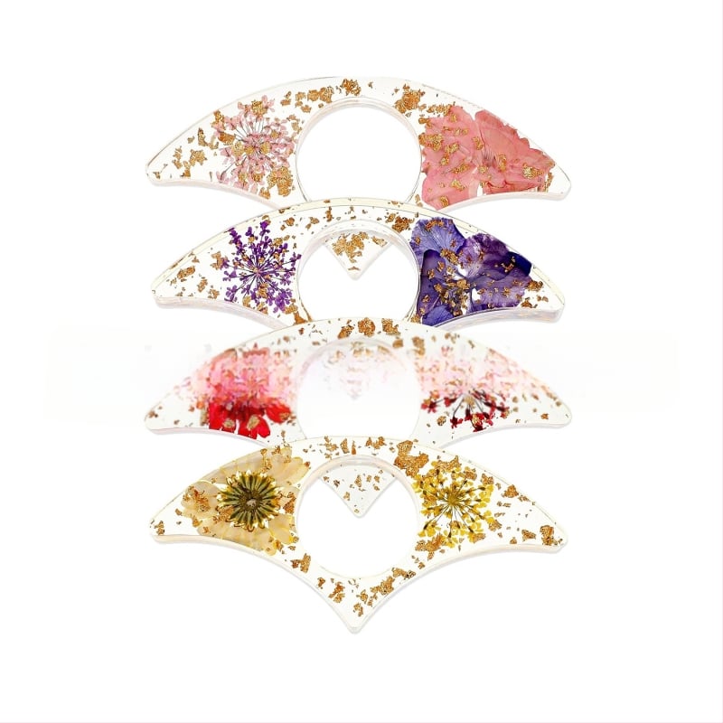 Jiaze – Szárított virágokkal ellátott könyvprés és hüvelykujj-tartó, műanyagból, antik stílusú, átlátszó modell, alap csomagolás