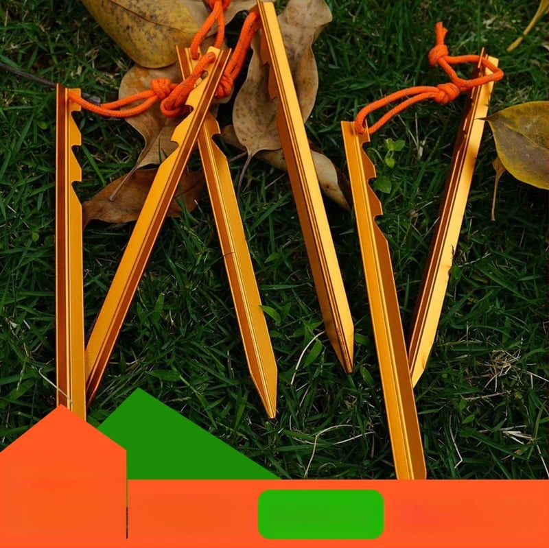 Alumínium ötvözetű sátorföld cövek - Nehéz kivitel, szélálló, kb. 160 g, Sátorhoz rögzítéshez