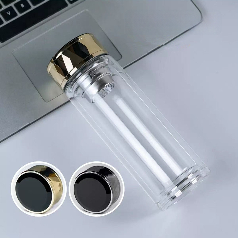 Κούπα τσαγιού με διπλό τοίχωμα από πυριτικό γυαλί, μονωμένη και ανθεκτική σε υψηλές θερμοκρασίες, περιλαμβάνει φίλτρο, μοντέρνος μινιμαλιστικός σχεδιασμός