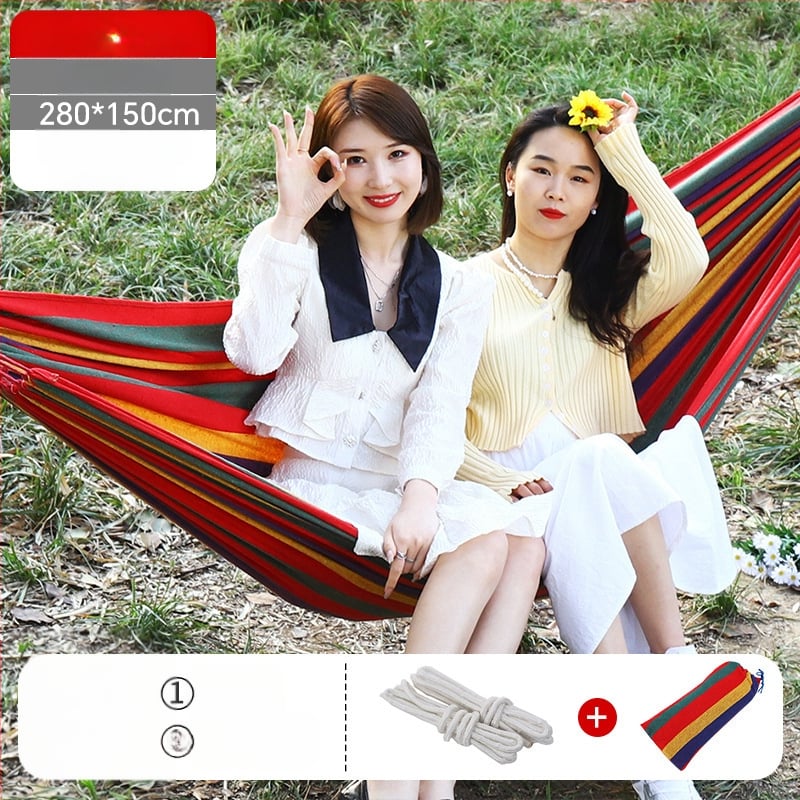 Kültéri vászon-hamakus hintaszék, megerősített kivitel, teherbírás 300 kg, tömeg 1,5 kg, kempingezéshez