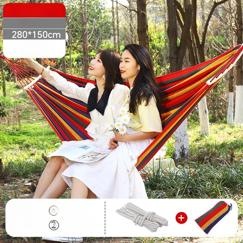 Kültéri vászon-hamakus hintaszék, megerősített kivitel, teherbírás 300 kg, tömeg 1,5 kg, kempingezéshez