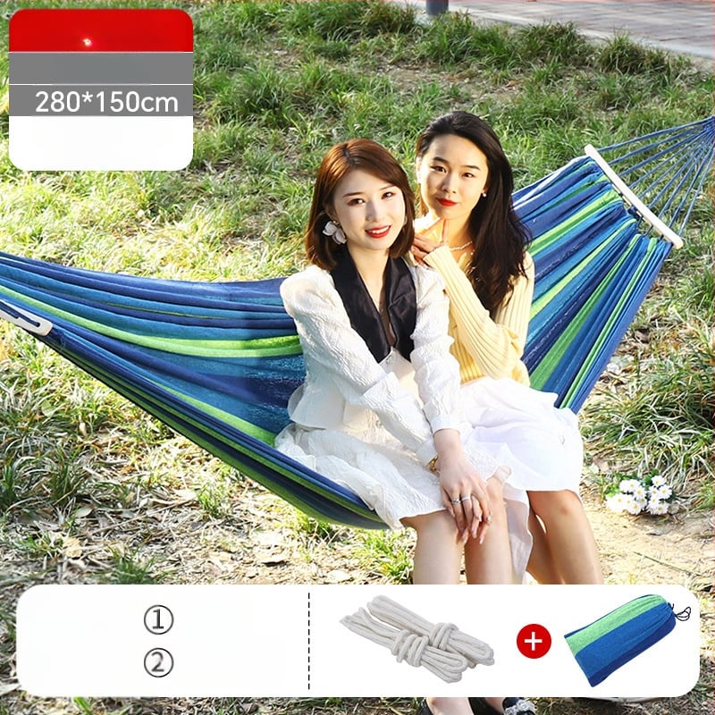 Kültéri vászon-hamakus hintaszék, megerősített kivitel, teherbírás 300 kg, tömeg 1,5 kg, kempingezéshez