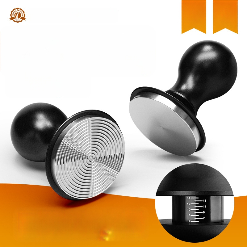 Πρέσα καφέ σε σκόνη, σταθερή πίεση 30 lb, σφυρί από ανοξείδωτο χάλυβα με βίδωμα, βάση ισορροπίας, σώμα από κράμα αλουμινίου + ανοξείδωτο χάλυβα