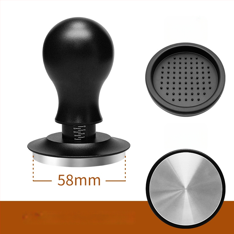 Πρέσα καφέ σε σκόνη, σταθερή πίεση 30 lb, σφυρί από ανοξείδωτο χάλυβα με βίδωμα, βάση ισορροπίας, σώμα από κράμα αλουμινίου + ανοξείδωτο χάλυβα