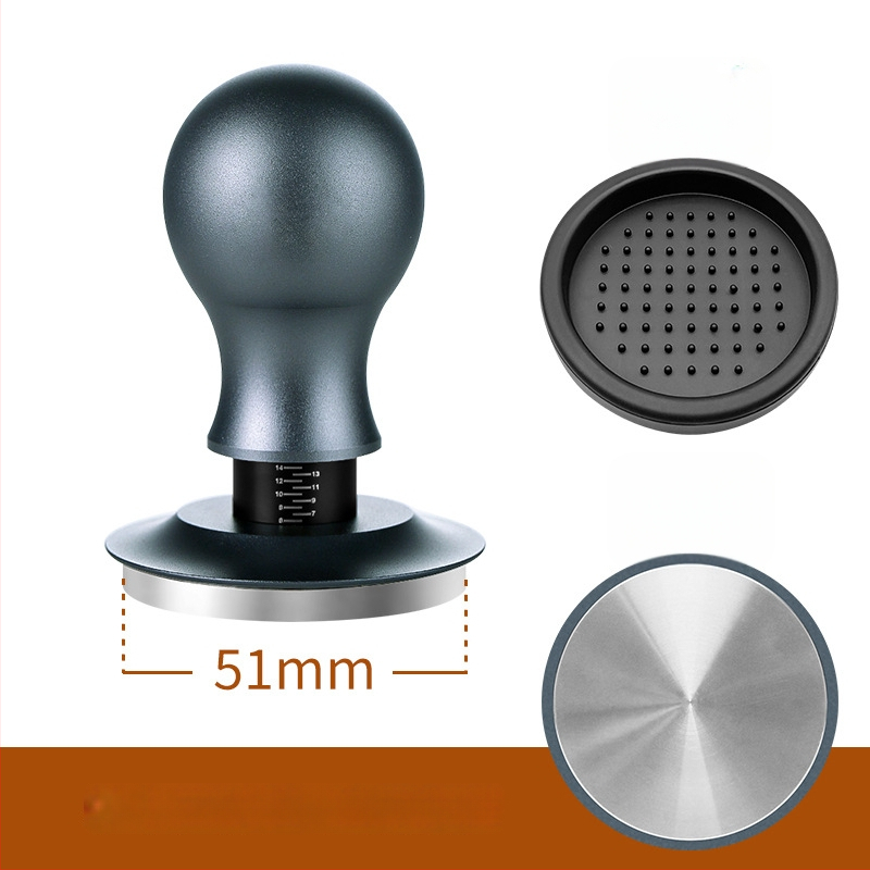 Πρέσα καφέ σε σκόνη, σταθερή πίεση 30 lb, σφυρί από ανοξείδωτο χάλυβα με βίδωμα, βάση ισορροπίας, σώμα από κράμα αλουμινίου + ανοξείδωτο χάλυβα