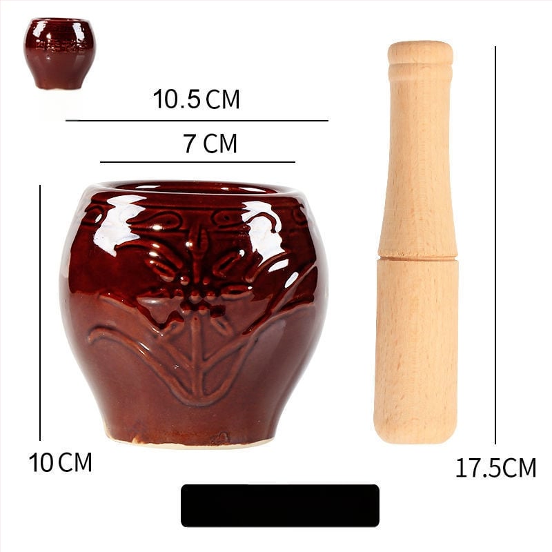 Κεραμικός μύλος για σκόρδο και γουδοχέρι – παραδοσιακό οικιακό σκεύος για πάστα σκόρδου, χειροκίνητο