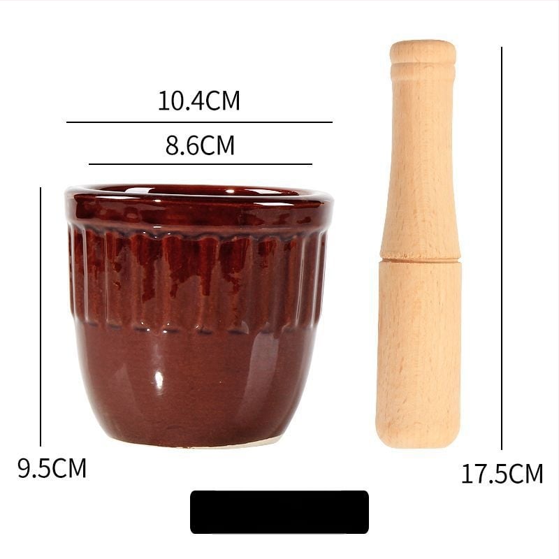 Κεραμικός μύλος για σκόρδο και γουδοχέρι – παραδοσιακό οικιακό σκεύος για πάστα σκόρδου, χειροκίνητο