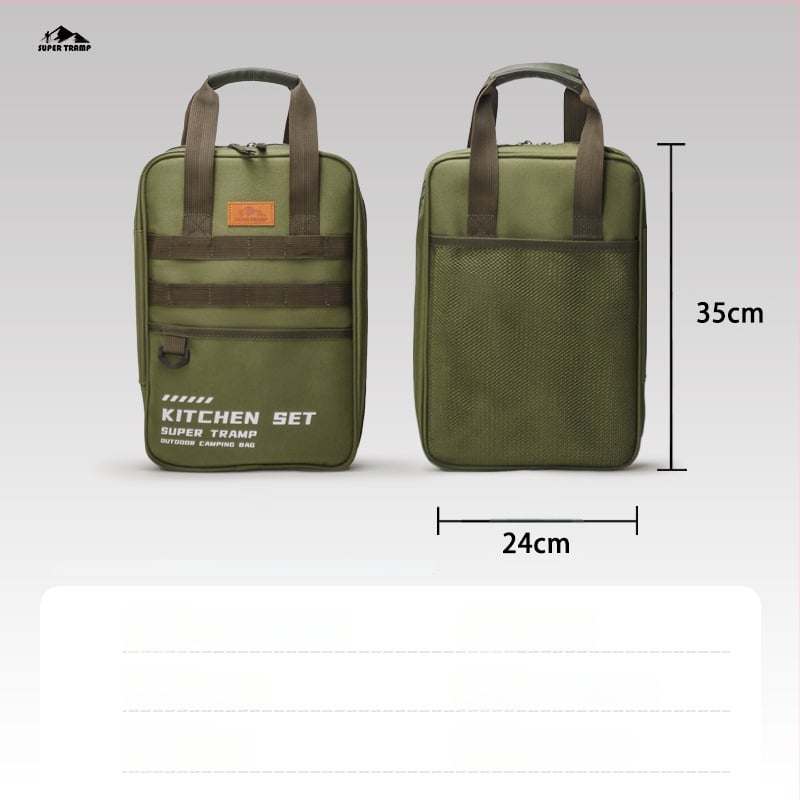 Kültéri rozsdamentes acél konyhai készlet – hordozható, 8–16 darab, kempingezéshez, autóval utazáshoz, piknikhez és BBQ-hoz, tároló táskával