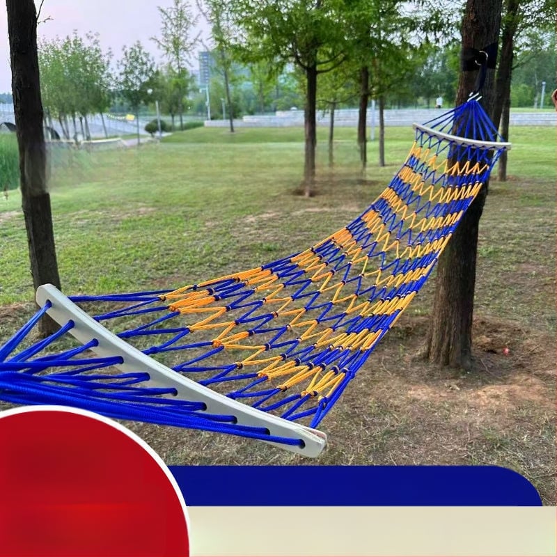 Kültéri függőágy - egyszemélyes, nylon kötél hálós felület, felborulás elleni dizájn