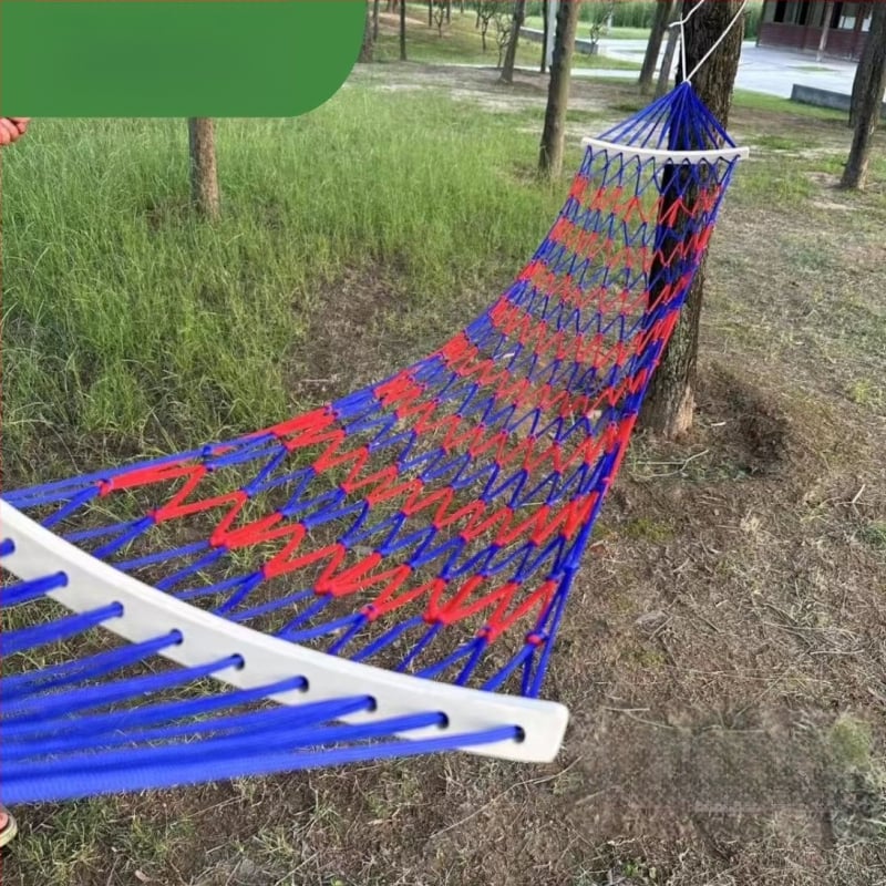 Kültéri függőágy - egyszemélyes, nylon kötél hálós felület, felborulás elleni dizájn