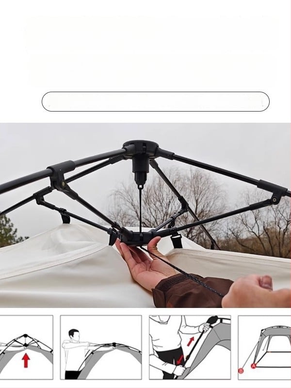 Automata gyorsan nyíló kültéri kupol sátor kempingezéshez; szélvédő és esőálló; egyrétegű konstrukció; szálas rudak; külső, belső és padló Oxford anyagból; súly 8,6 kg; külső vízállóság >3000 mm; alkalmas tavaszra és őszre