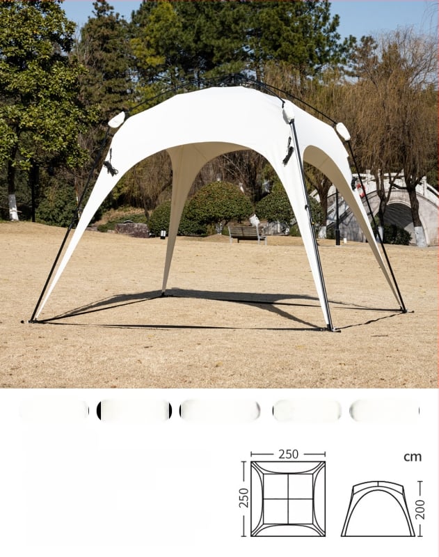 Automata gyorsan nyíló kültéri kupol sátor kempingezéshez; szélvédő és esőálló; egyrétegű konstrukció; szálas rudak; külső, belső és padló Oxford anyagból; súly 8,6 kg; külső vízállóság >3000 mm; alkalmas tavaszra és őszre