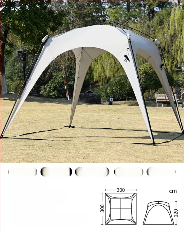 Automata gyorsan nyíló kültéri kupol sátor kempingezéshez; szélvédő és esőálló; egyrétegű konstrukció; szálas rudak; külső, belső és padló Oxford anyagból; súly 8,6 kg; külső vízállóság >3000 mm; alkalmas tavaszra és őszre