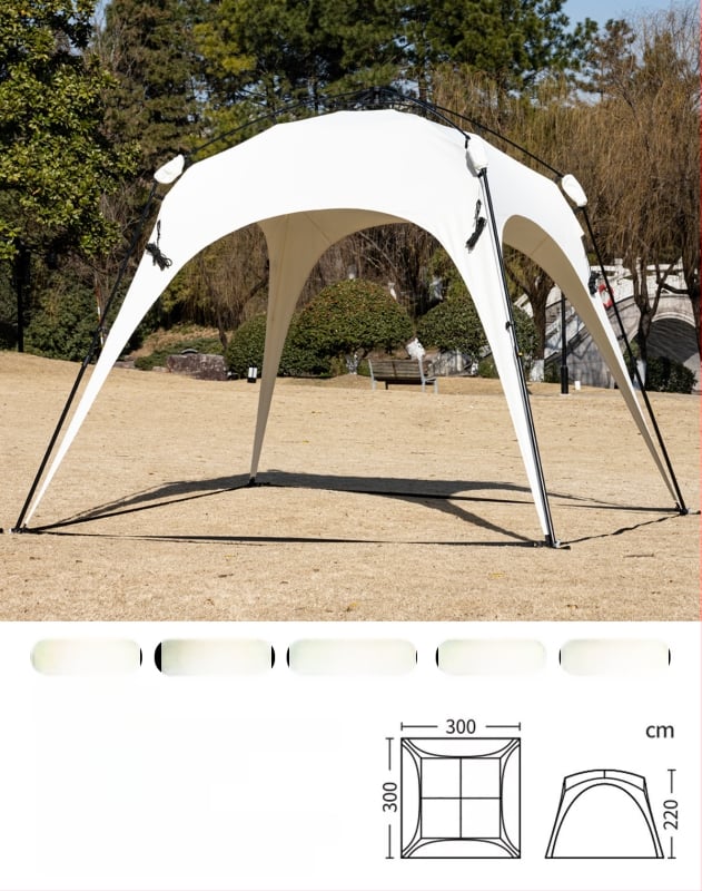 Automata gyorsan nyíló kültéri kupol sátor kempingezéshez; szélvédő és esőálló; egyrétegű konstrukció; szálas rudak; külső, belső és padló Oxford anyagból; súly 8,6 kg; külső vízállóság >3000 mm; alkalmas tavaszra és őszre