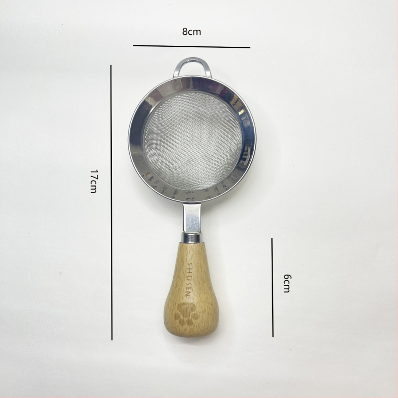 Разбърквач за яйца, разделител за белтъци и преса за пюре - 8-частен комплект кухненски прибори от неръждаема стомана с дръжки от гумирано дърво