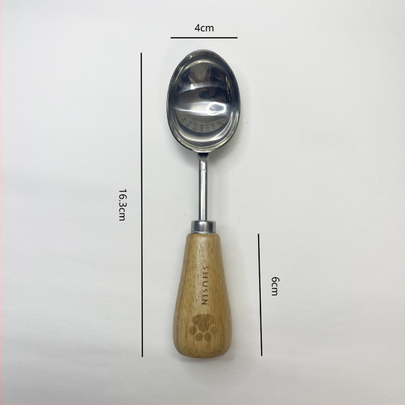 Разбърквач за яйца, разделител за белтъци и преса за пюре - 8-частен комплект кухненски прибори от неръждаема стомана с дръжки от гумирано дърво