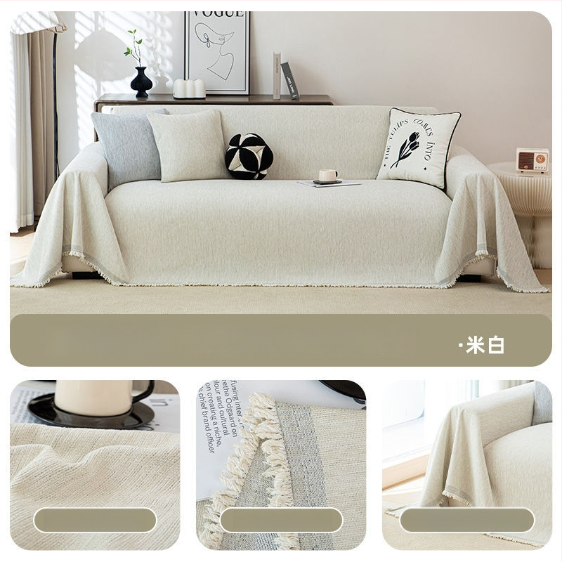 Chenille presvlačenje za sofu za sve sezone – potpuno pokrivanje za trosjednu sofu, minimalistički stil