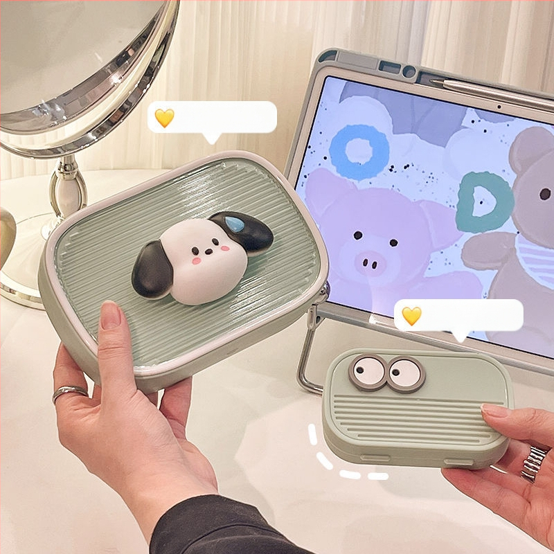 Rozsdamentes acélból készült körömvágó készlet, hordozható zseb-stílus, egyszerű dizájn, karikatúra mintával