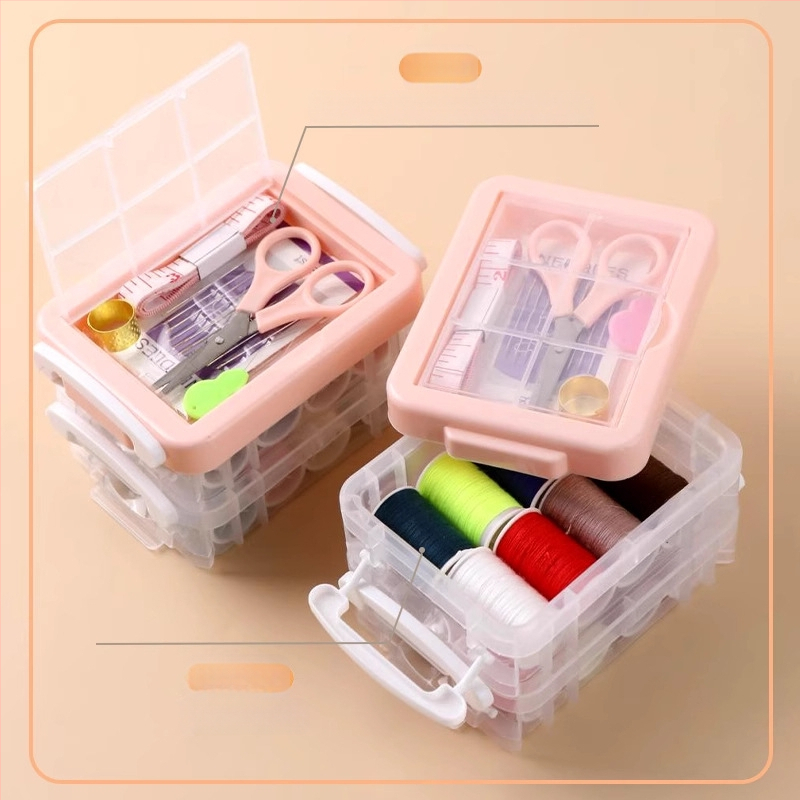 Hordozható tű- és cérnás doboz készlet – Többfunkciós varrókészlet, tárolóorganizer