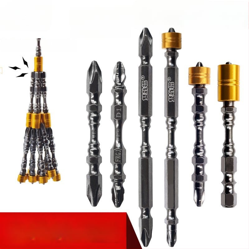 Snažan magnetski nastavak za odvijač s krstnom glavom Ph2, D1 čelik; nunchaku stil nastavak s dvostrukim krajem; magnetski prsten; 65 mm i 110 mm duljine