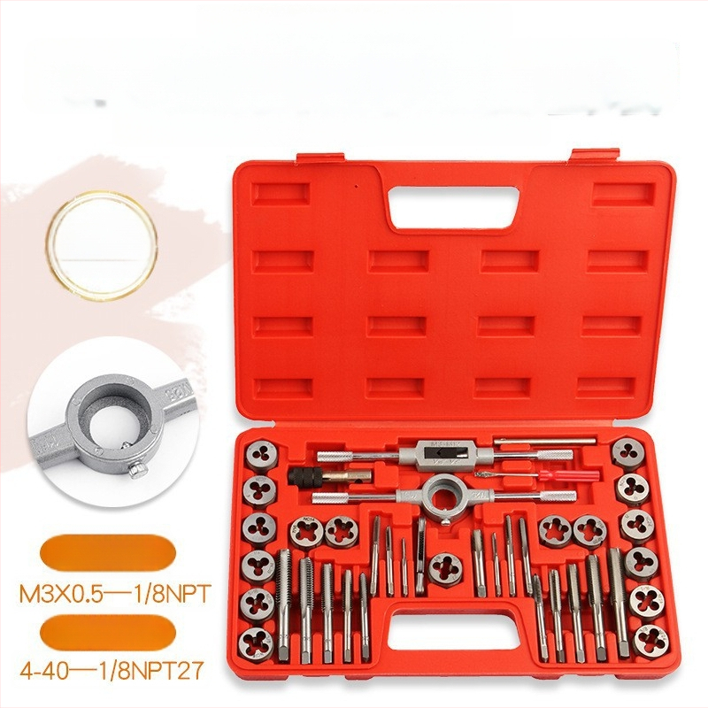 Set od 40 komada za metricke i imperijalne navoje, ručni tap i die set