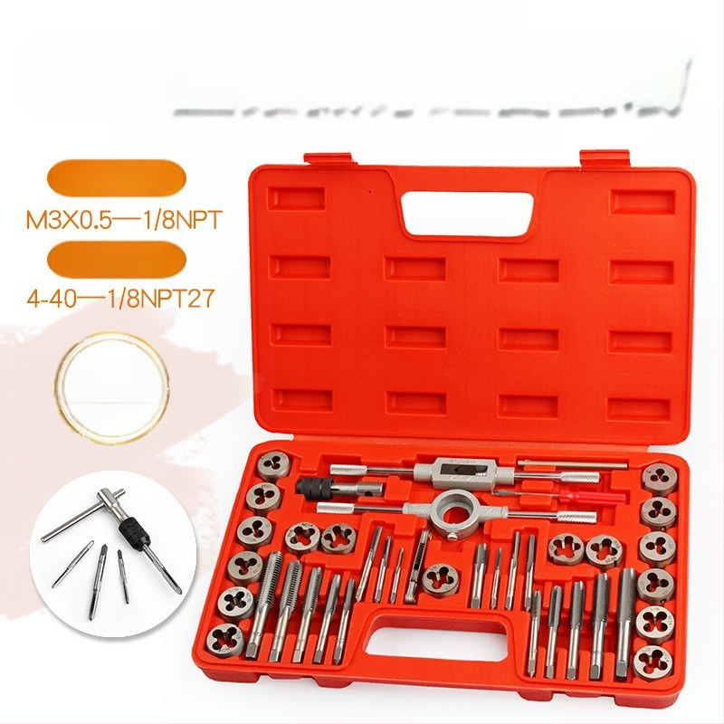 Set od 40 komada za metricke i imperijalne navoje, ručni tap i die set