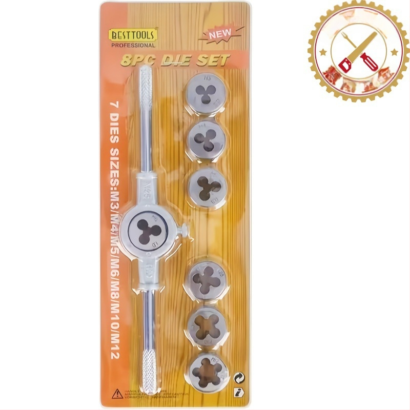 8-dijelni set za navojno rezanje od legiranog čelika, metričke dimenzije