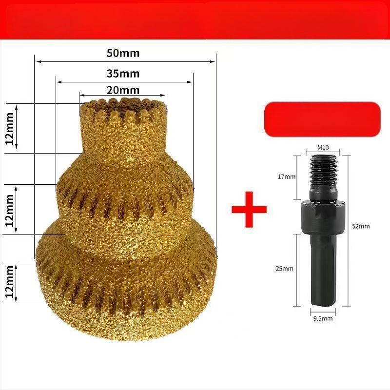 Lijia 50 mm brazirani dijamantski bušilica Pagoda oblik za pločice i kamen – zaobljivanje i uklanjanje hrapavosti, višenamjenski alat