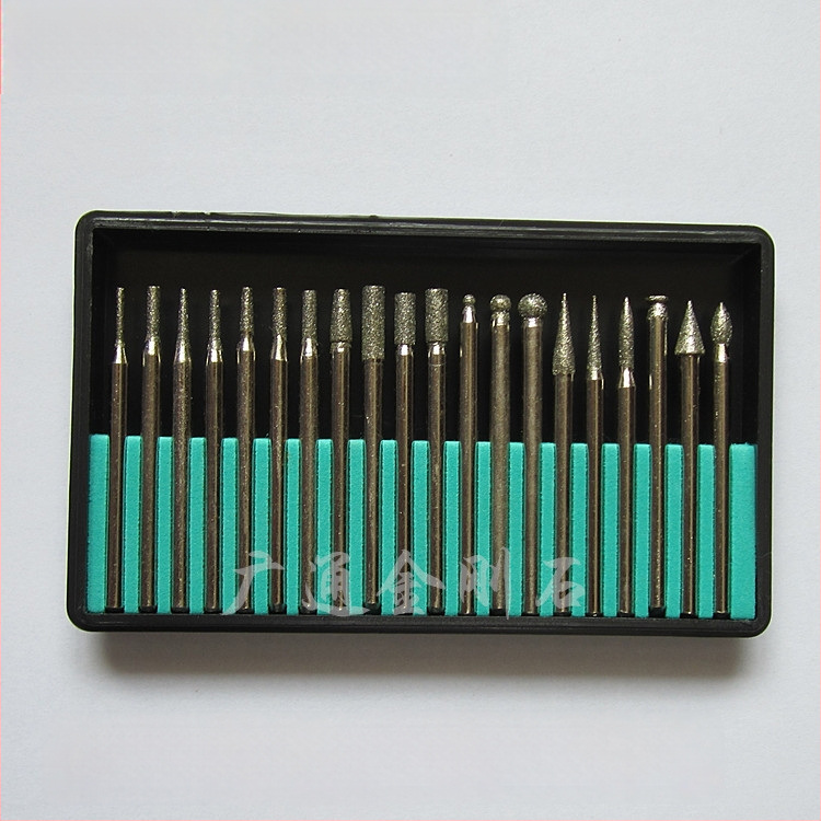 Set od 20 dijamantnih iglica za brušenje, male elektroplatirane glave od 3 mm, pribor za graviranje